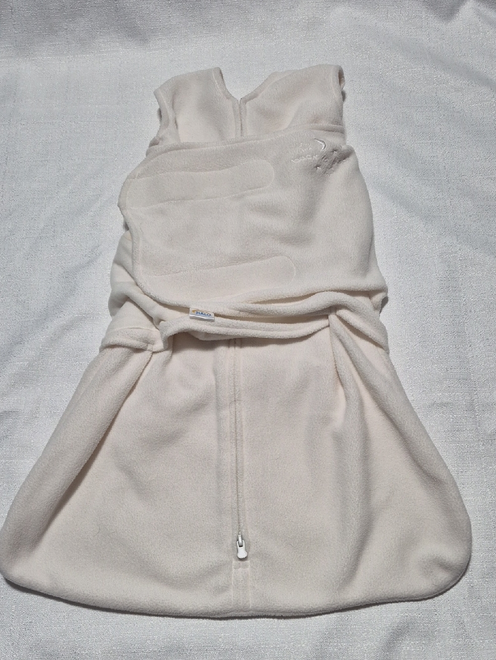 Halo Cream Baby Sleep Sack Swaddle with Front Zipper Fleece Material Size Small